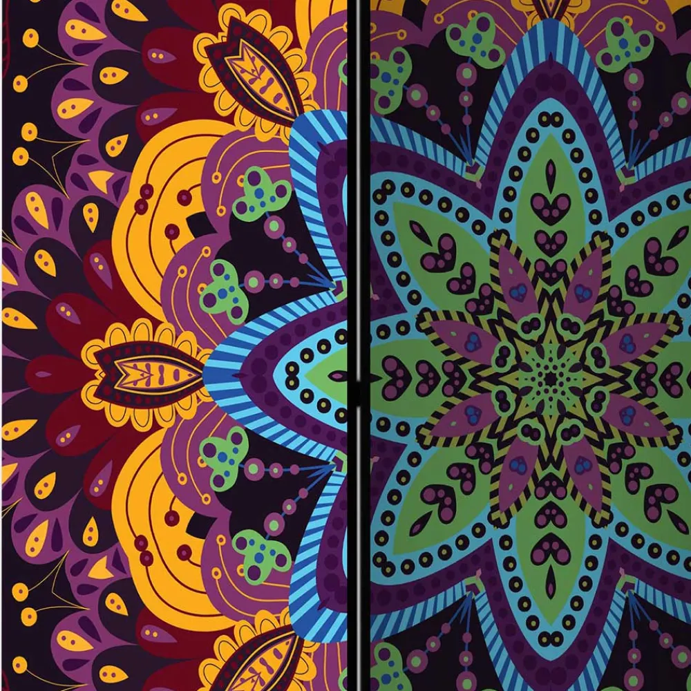 Wohnen Paravents|Boho Style Möbel*Paravent mit farbenfrohem Mandala Motiv - Yaniz