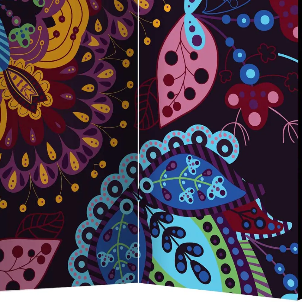 Wohnen Paravents|Boho Style Möbel*Paravent mit farbenfrohem Mandala Motiv - Yaniz