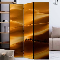 Wohnen Paravent mit Foto Wüste mit Kamel Karavane - Lively
