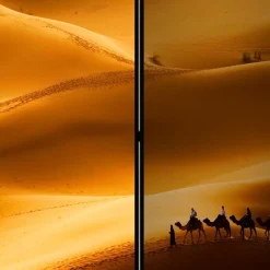 Wohnen Paravent mit Foto Wüste mit Kamel Karavane - Lively
