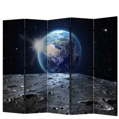 Wohnen Paravents*Paravent mit Mond & Erde Weltraummotiv - Laviette