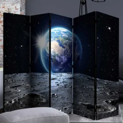 Wohnen Paravents*Paravent mit Mond & Erde Weltraummotiv - Laviette