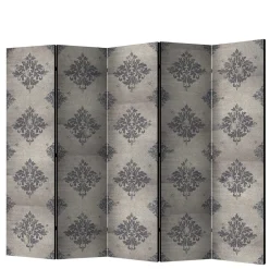 Wohnen Paravent mit Ornament Muster in Grau - Scandrec