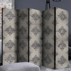 Wohnen Paravent mit Ornament Muster in Grau - Scandrec