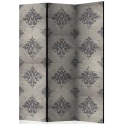 Wohnen Paravent mit Ornament Muster in Grau - Scandrec