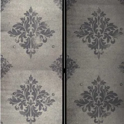 Wohnen Paravent mit Ornament Muster in Grau - Scandrec