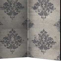 Wohnen Paravent mit Ornament Muster in Grau - Scandrec