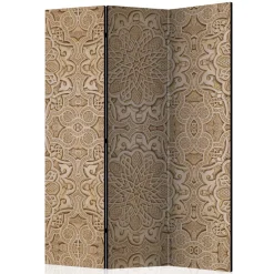 Wohnen Paravent mit Ornament Muster in Beige - Ratrongo