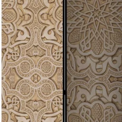 Wohnen Paravent mit Ornament Muster in Beige - Ratrongo