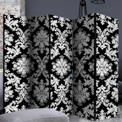 Wohnen Paravents|Vintage Möbel*Paravent mit Ornament Muster in Schwarz Weiß - Metallin