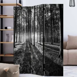 Wohnen Paravent mit Schwarz-Weiss Druck Wald - Norte
