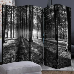 Wohnen Paravent mit Schwarz-Weiss Druck Wald - Norte