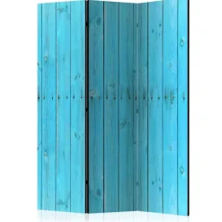 Wohnen Paravent Raumtrenner Blaue Holzwand - Lomerio
