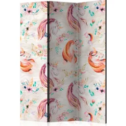 Wohnen Wohnzimmer-Regale|Kinder-Paravents*Pastellfarben Paravent mit Einhorn Köpfen Kunstmotiv - Manca