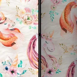 Wohnen Wohnzimmer-Regale|Kinder-Paravents*Pastellfarben Paravent mit Einhorn Köpfen Kunstmotiv - Manca