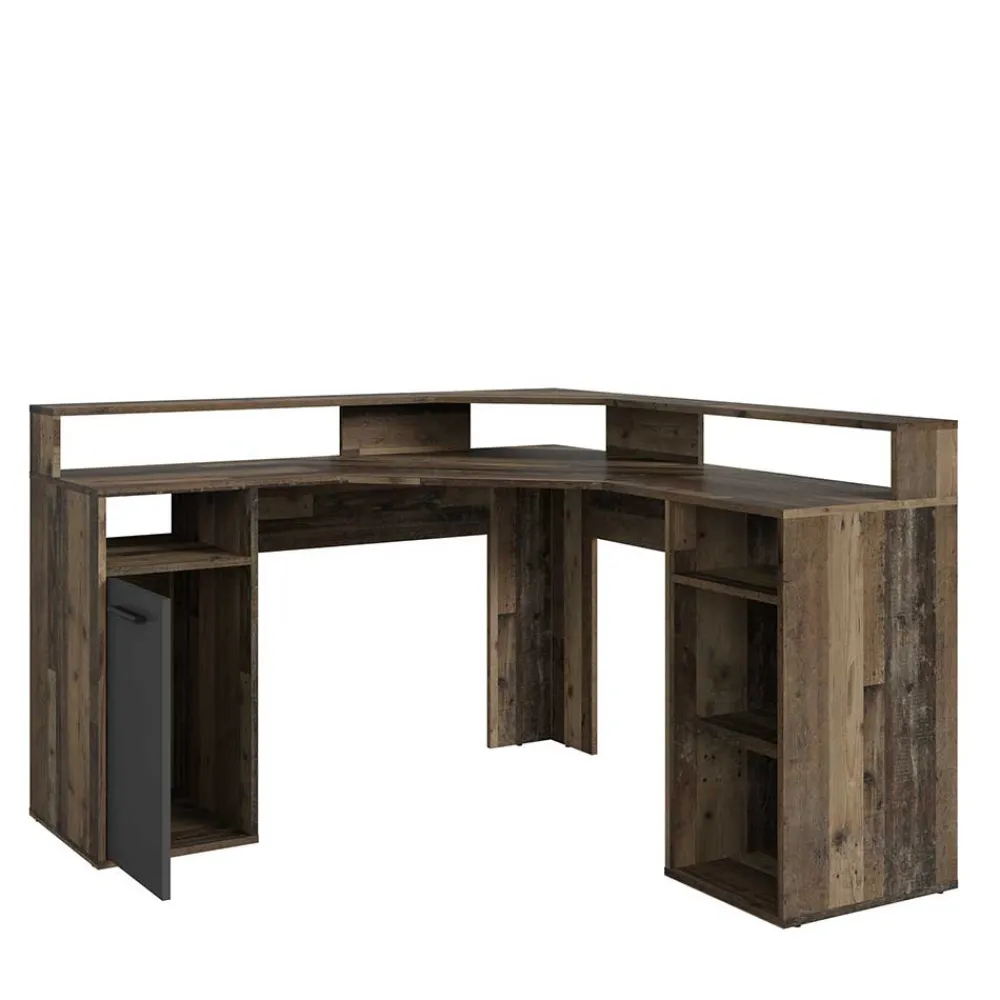 Wohnen Bürotische*PC Eckschreibtisch in Altholz Optik - Asalion