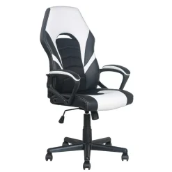 Wohnen PC Gamingstuhl in Schwarz Weiß - Toma