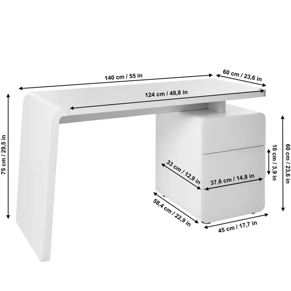 Kinder Wohnen PC-Tisch Piramyda in Weiß