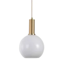 Wohnen Pendelleuchte mit Kugelschirm in Weiß - Konstantin