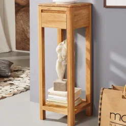 Wohnen Telefontische*Pflanzenhocker aus Wildeiche Massivholz - Uvinessa