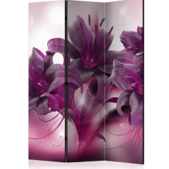 Wohnen Pink Violetter Paravent mit Lilien Blüten - Cartar