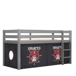 Kinder Wohnen Piraten Hochbett in Grau - Socotta