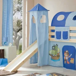 Kinder Wohnen Piraten Spielbett Bertino mit Rutschturm