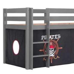 Wohnen Schwarze Möbel|Graue Möbel*Piratenhochbett mit Rutsche in Grau - Ainbols