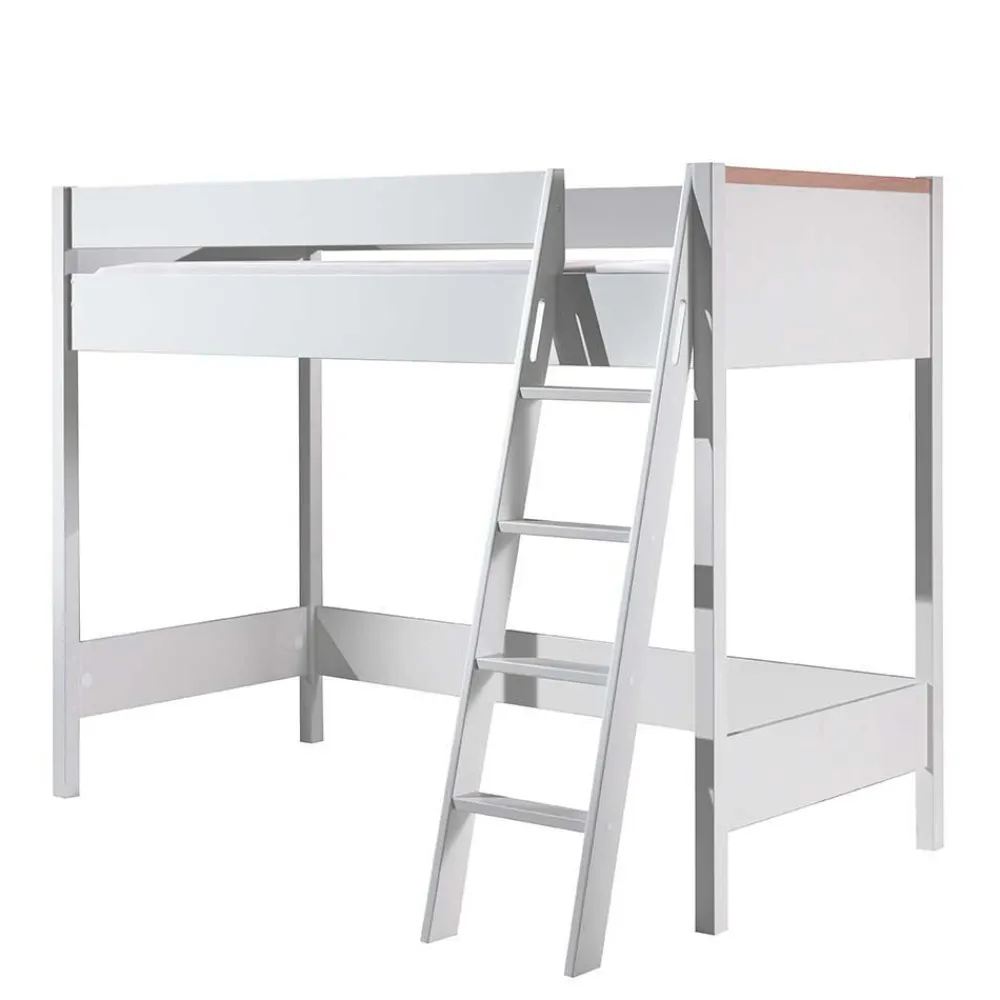 Wohnen Weiße Möbel|Jugendbetten*Platzsparendes Hochbett mit Schrank - Rupicon (zweiteilig)