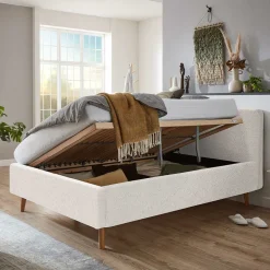 Wohnen Plüsch Polsterbett in Creme - Ilena