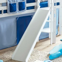 Kinder Wohnen Podest Rutschebett in Weiß Buchenholz - Balanza