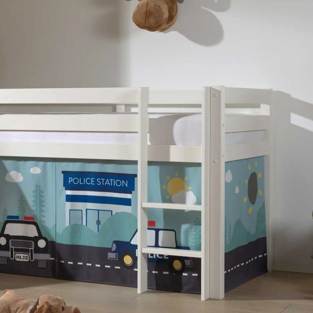 Wohnen Kindermöbel|Kinderbetten*Polizei Abenteuerbett Hochbett in Weiß - Occitan