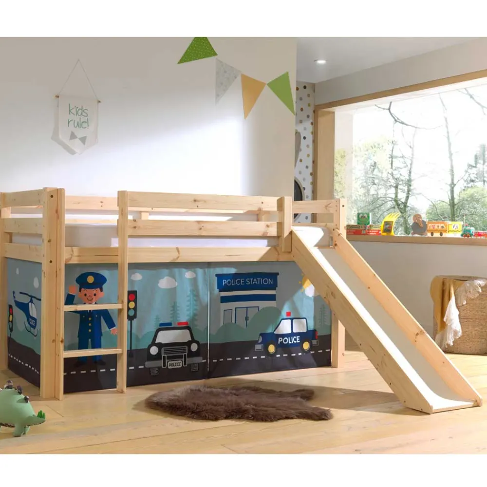 Kinder Wohnen Polizei Hochbett mit Rutsche - Kantuna