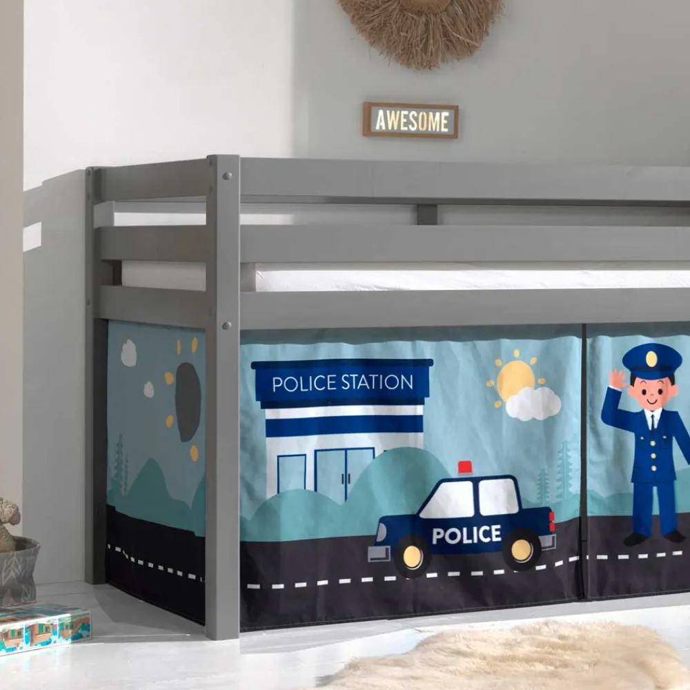 Wohnen Kinderbetten*Polizei Kinderzimmer Hochbett in Grau - Annest