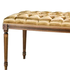 Wohnen Polsterbank Bettbank in Gold & Buche Braun - Machipo