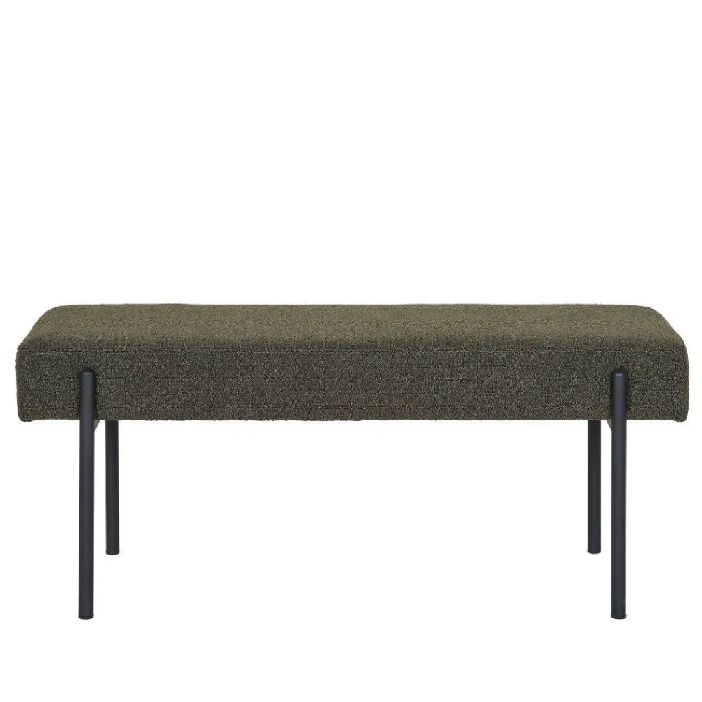 Wohnen Esszimmerbänke|Sitzbank*Polsterbank in Dunkelgrün Boucle - Barahona