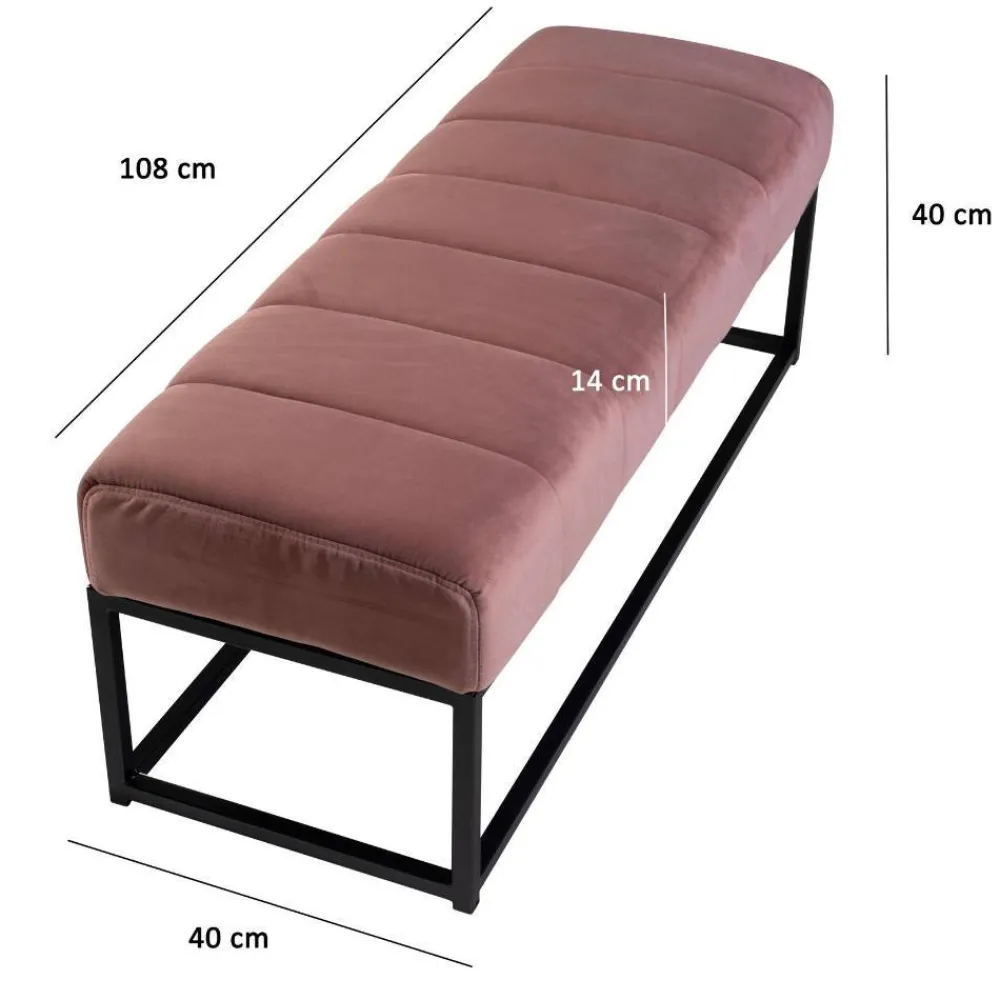 Wohnen Bettbänke|Esszimmerbänke*Polsterbank in Rosa und Schwarz - Pirna