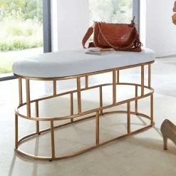 Wohnen Polsterbank in Weiß Samt - Pysero