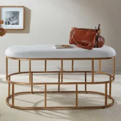 Wohnen Polsterbank in Weiß Samt - Pysero