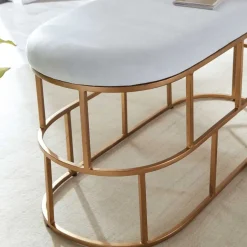 Wohnen Polsterbank in Weiß Samt - Pysero