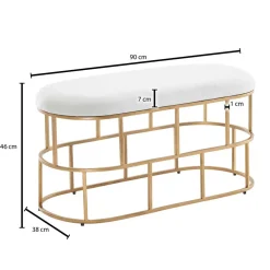 Wohnen Polsterbank in Weiß Samt - Pysero