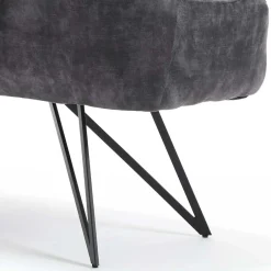 Wohnen Polsterbank mit Armlehnen in Anthrazit - Mascaro