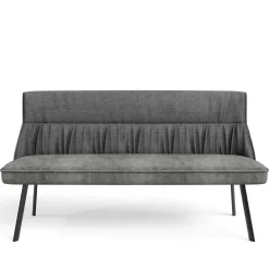 Wohnen Polsterbank mit Rückenlehne in Grau - Alekona