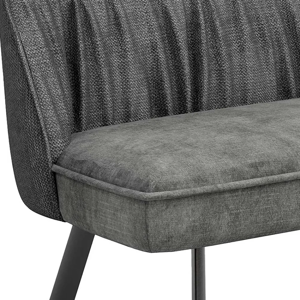 Wohnen Polsterbank mit Rückenlehne in Grau - Alekona