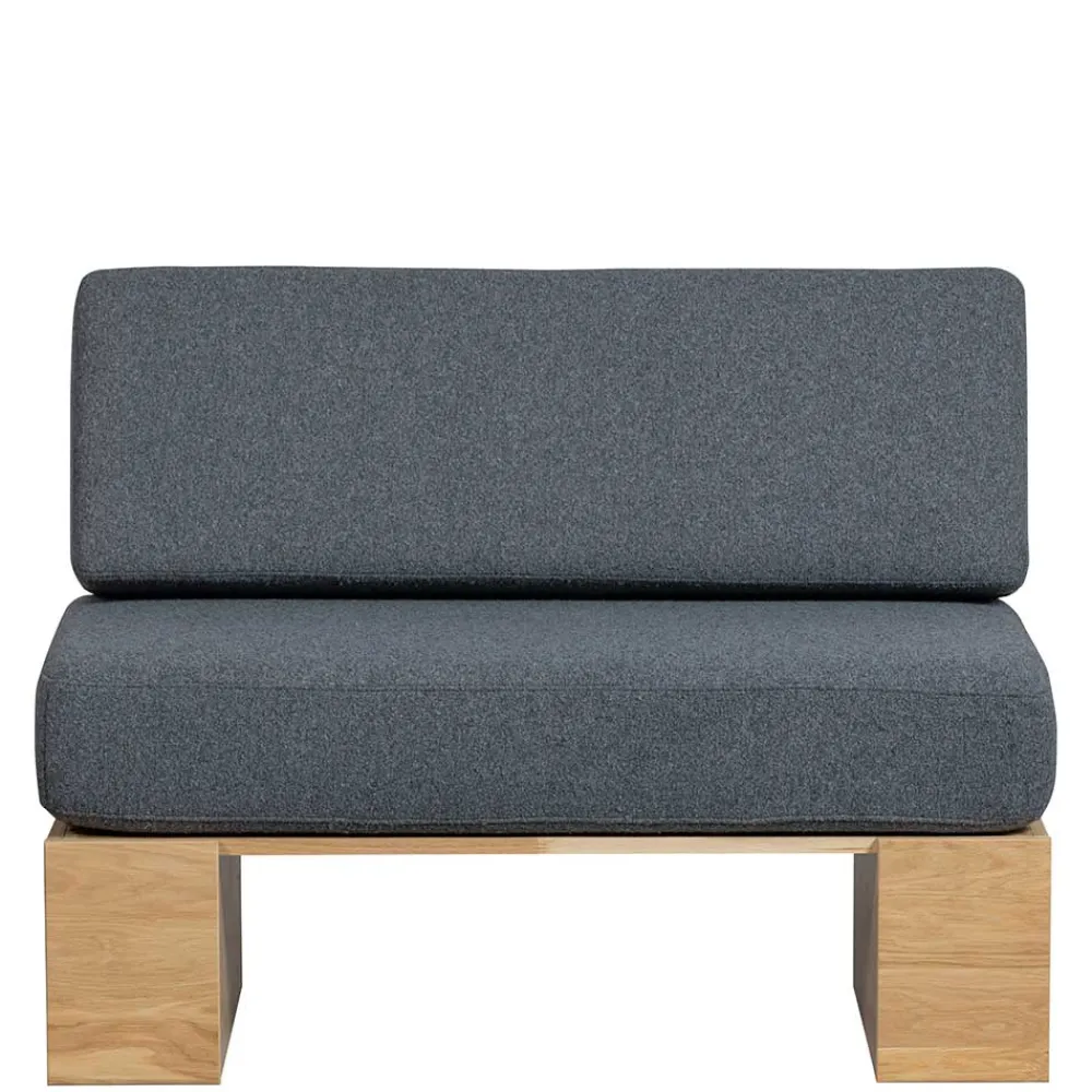 Wohnen Polsterbank mit Rückenlehne in Grau - Ciannas