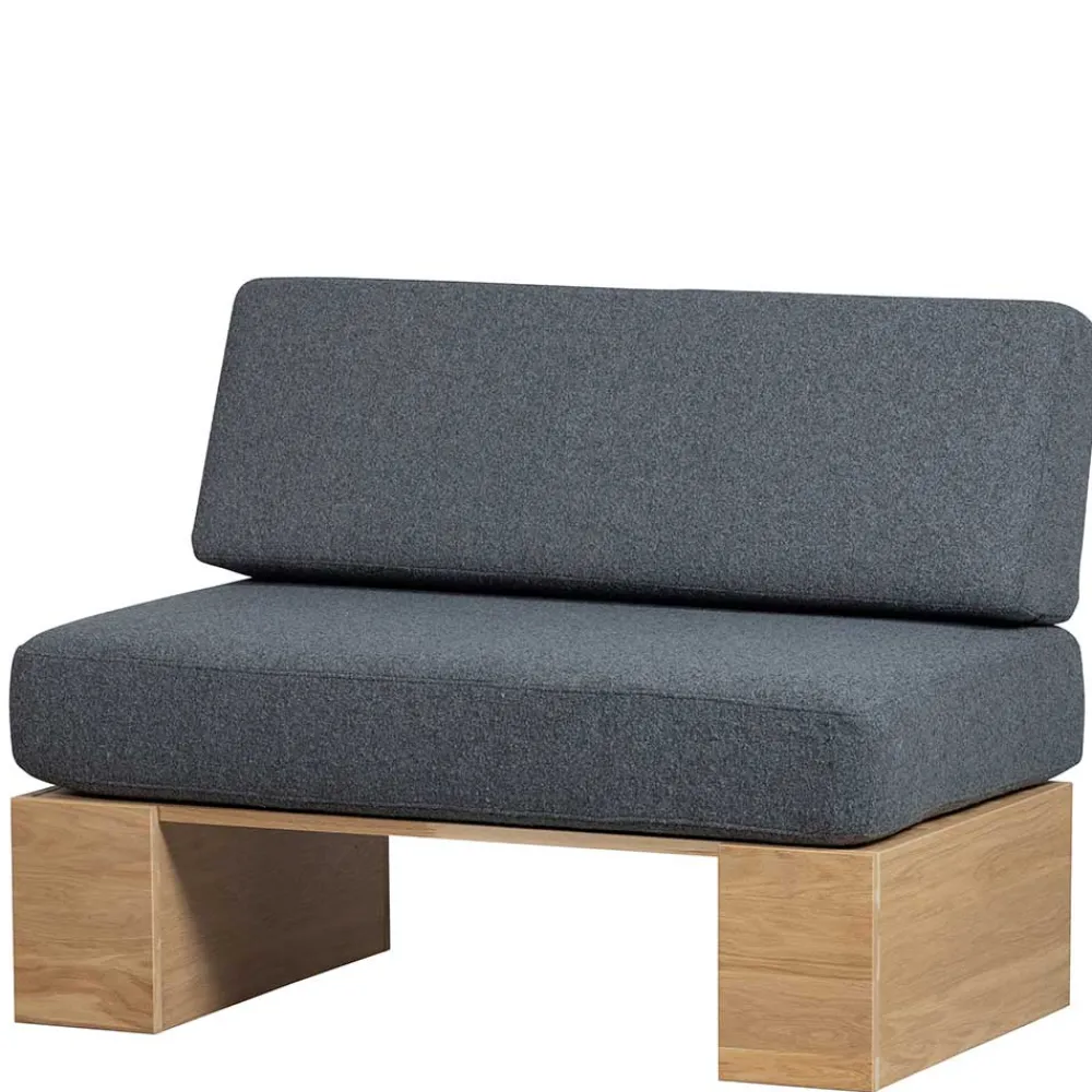 Wohnen Polsterbank mit Rückenlehne in Grau - Ciannas