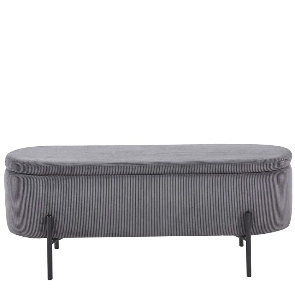 Wohnen Polsterbank mit Stauraum in Grau Cord - Zavamanco