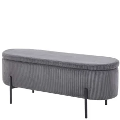 Wohnen Polsterbank mit Stauraum in Grau Cord - Zavamanco