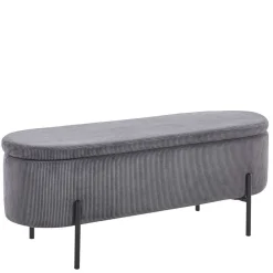 Wohnen Polsterbank mit Stauraum in Grau Cord - Zavamanco