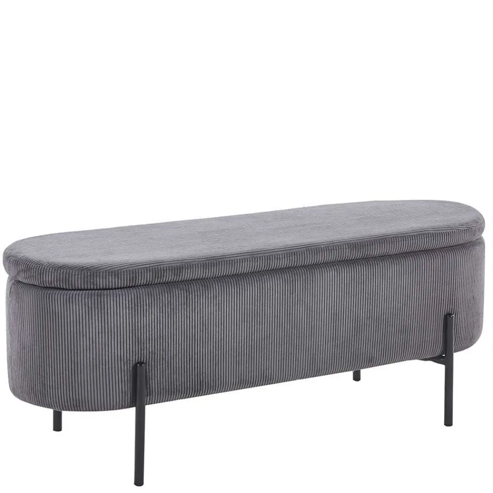 Wohnen Polsterbank mit Stauraum in Grau Cord - Zavamanco